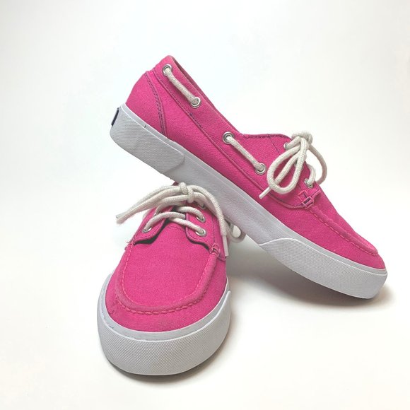 Polo Women's Lilia Pink Canvas Boat Shoes Size 7 - Picture 1 of 6